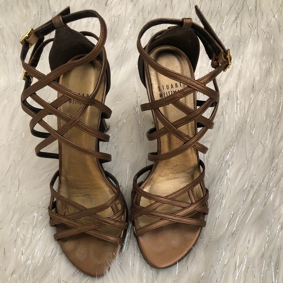 Size 6 Stuart Weitzman strappy heels - Picture 3 of 5